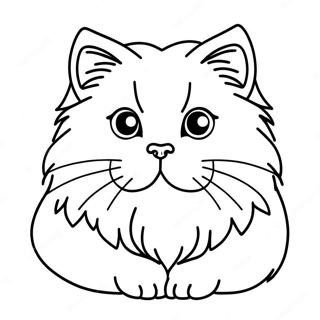 Fluffy Persian Cat Coloring Page 522-420