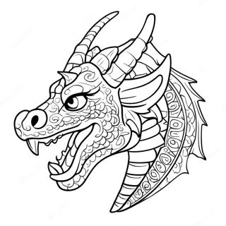 Majestic Dragon Head Coloring Page 52307-43526