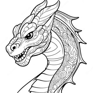 Majestic Dragon Head Coloring Page 52307-43527