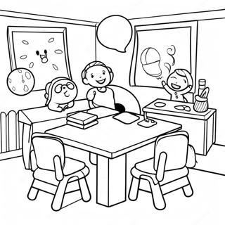 Cute Preschool Classroom Coloring Page 52317-43522