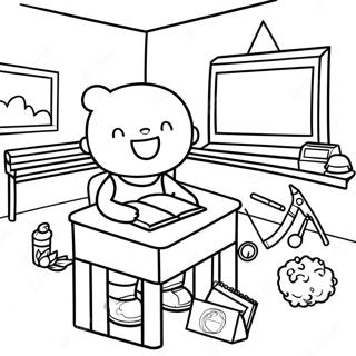 Cute Preschool Classroom Coloring Page 52317-43524