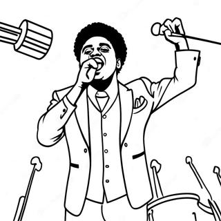 Kodak Black Performing On Stage Coloring Page 52327-43534