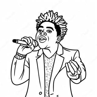 Kodak Black Performing On Stage Coloring Page 52327-43536