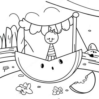 Colorful Melon Playground Scene Coloring Page 52337-43542