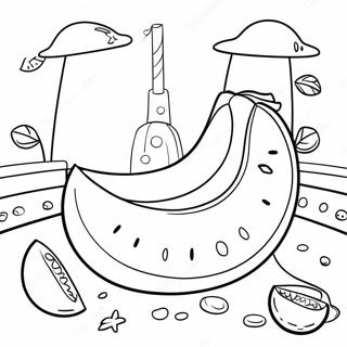 Colorful Melon Playground Scene Coloring Page 52337-43543