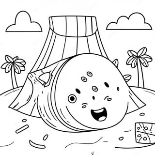 Colorful Melon Playground Scene Coloring Page 52337-43544