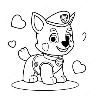 Paw Patrol Valentines Coloring Pages