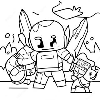 Epic Bedwars Battle Coloring Page 52357-43561