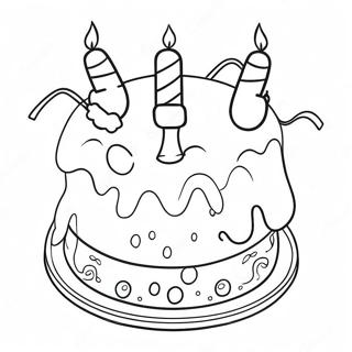 Colorful Feliz Cumpleanos Cake Coloring Page 52377-43576