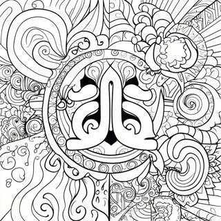 Colorful Alpha And Omega Symbols Coloring Page 52397-43587