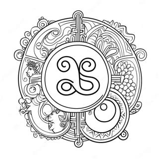 Colorful Alpha And Omega Symbols Coloring Page 52397-43588