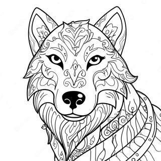 Spirit Wolf Mythical Magic Coloring Page 52406-43595