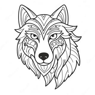 Spirit Wolf Mythical Magic Coloring Page 52406-43596