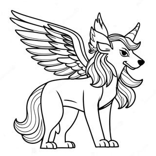 Majestic Winged Spirit Wolf Coloring Page 52407-43597