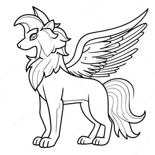 Majestic Winged Spirit Wolf Coloring Page 52407-43598