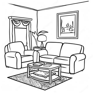 Cozy Living Room Furniture Coloring Page 52457-43645