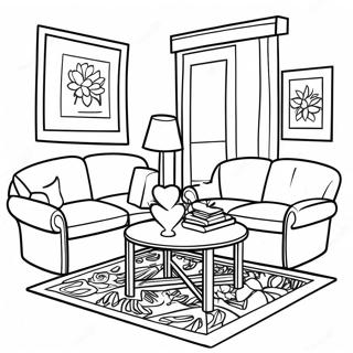 Cozy Living Room Furniture Coloring Page 52457-43646