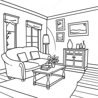 Cozy Living Room Furniture Coloring Page 52457-43647