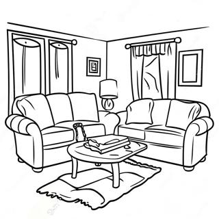 Cozy Living Room Furniture Coloring Page 52457-43648