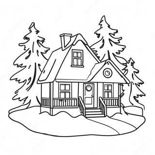 Winter House Coloring Page 52476-43636