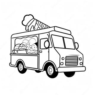 Colorful Ice Cream Truck With Kids Coloring Page 52507-43678