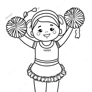 Cheerleader With Pom Poms Coloring Page 52567-43733