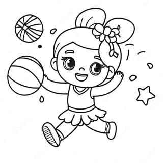 Cheerleader With Pom Poms Coloring Page 52567-43735