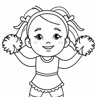 Cheerleader With Pom Poms Coloring Page 52567-43736