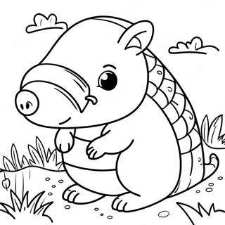 Cute Armadillo In A Garden Coloring Page 52577-43730