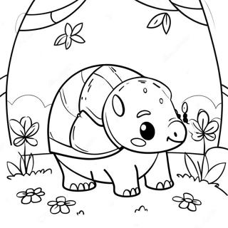 Cute Armadillo In A Garden Coloring Page 52577-43731