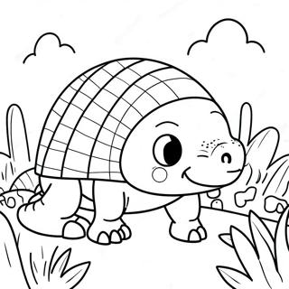 Cute Armadillo In A Garden Coloring Page 52577-43732