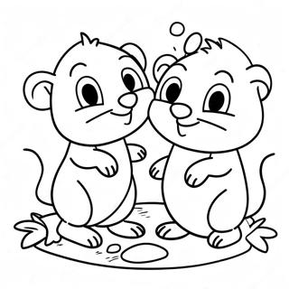 Charming Mole And Ratty Coloring Page 52587-43742