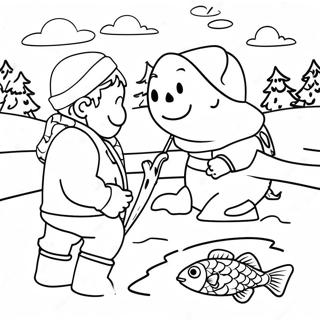 Winter Wonderland Ice Fishing Coloring Page 52617-43765