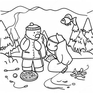 Winter Wonderland Ice Fishing Coloring Page 52617-43766