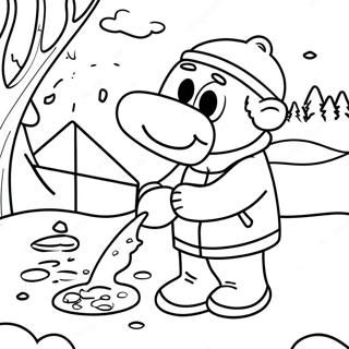 Winter Wonderland Ice Fishing Coloring Page 52617-43767