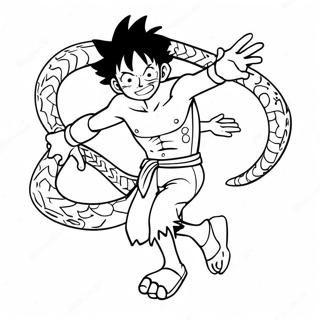 Luffy In Dynamic Snakeman Pose Coloring Page 52627-43773