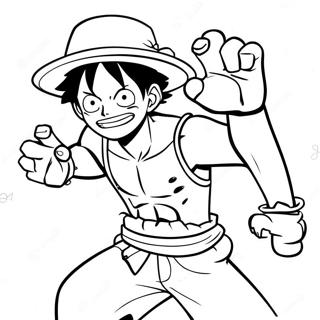 Luffy In Dynamic Snakeman Pose Coloring Page 52627-43776