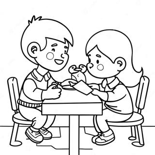 Honest Kids Sharing Secrets Coloring Page 52637-43781