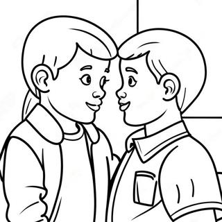 Honest Kids Sharing Secrets Coloring Page 52637-43782