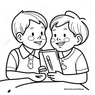 Honest Kids Sharing Secrets Coloring Page 52637-43783