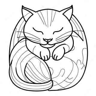 Sleeping Cat Coloring Page 52726-43834