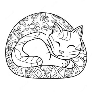 Sleeping Cat Coloring Page 52726-43836