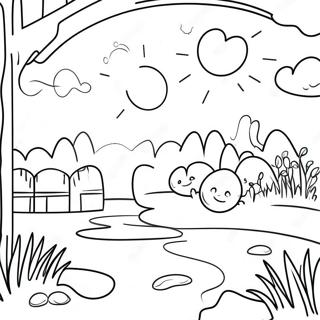 Sunny Morning Scene Coloring Page 52767-43888