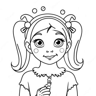 Cindy Lou With Christmas Lights Coloring Page 52777-43895