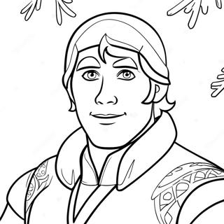 Kristoff With A Snowy Background Coloring Page 52787-43905