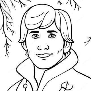 Kristoff With A Snowy Background Coloring Page 52787-43907