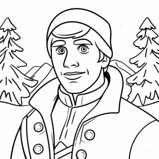 Kristoff With A Snowy Background Coloring Page 52787-43908