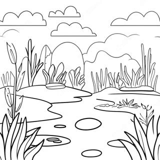 Beautiful Wetlands Landscape Coloring Page 52797-43912