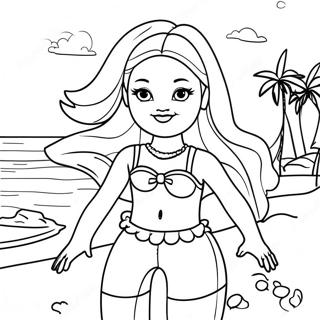 Barbie Beach Fun Coloring Page 52807-43925