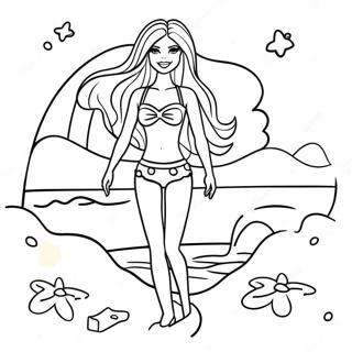 Barbie Beach Fun Coloring Page 52807-43928